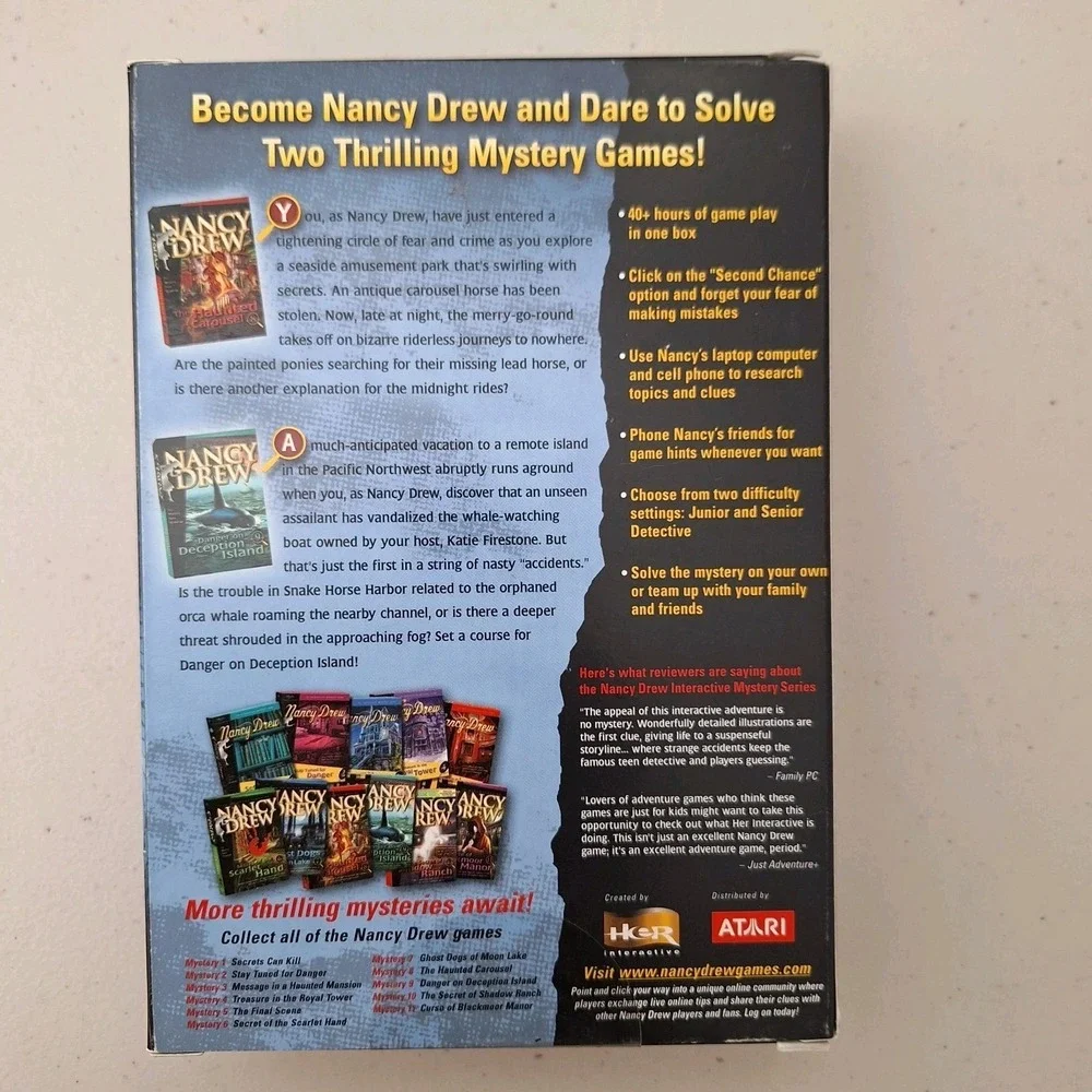 NEW Nancy Drew: Double Dare 2 (PC) Haunted Carousel ~ Deception Island